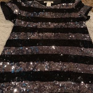 Black and silver sequined Alice + Olivia shirt